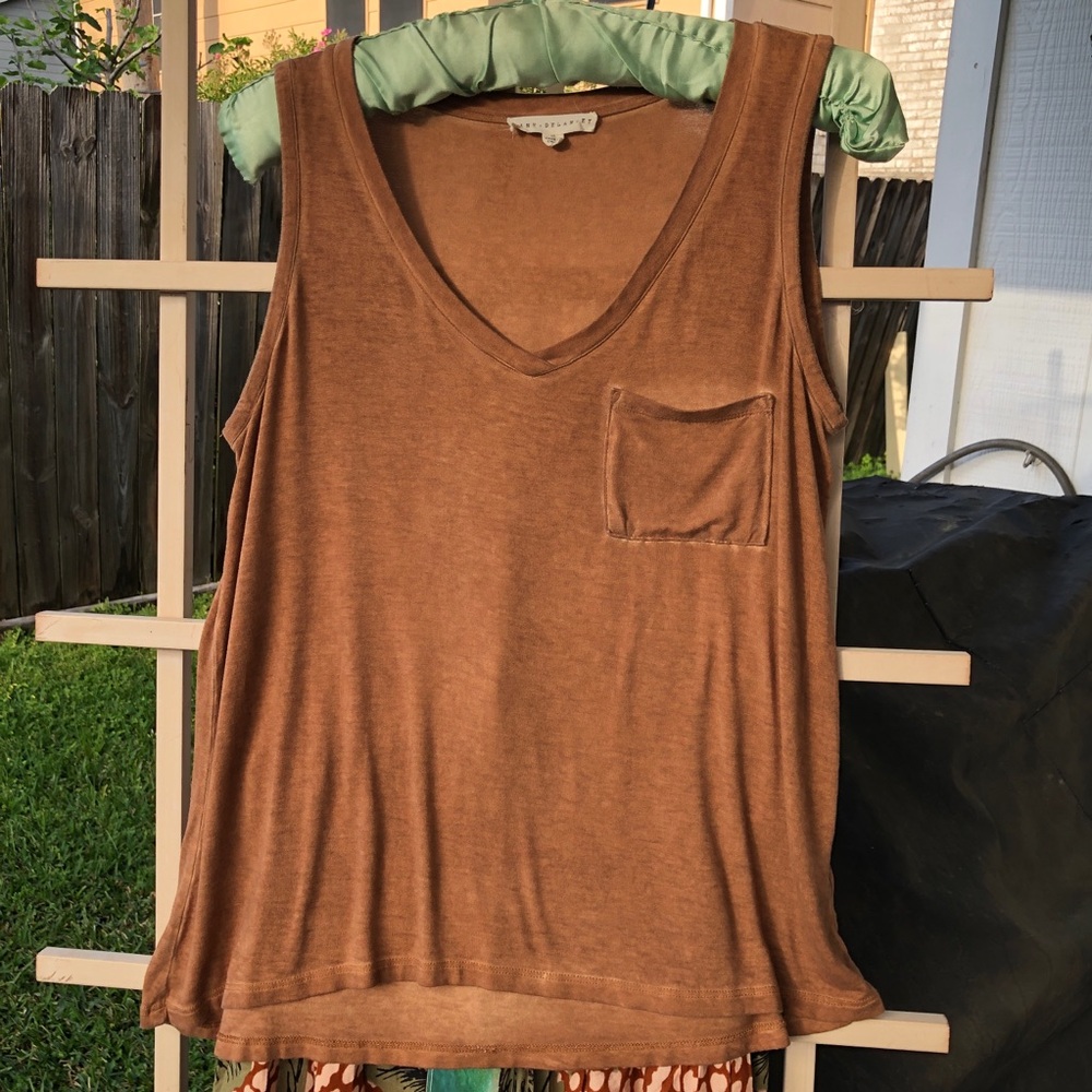 Jane and Delaney Brown Sleeveless Tank Top M